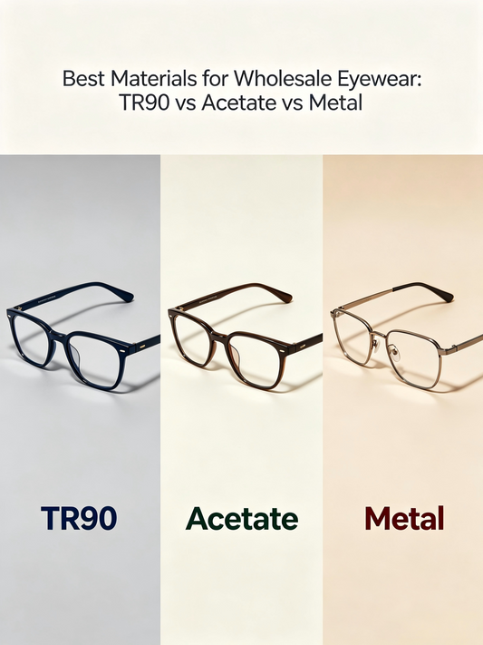 Best Materials for Wholesale Eyewear: TR90 vs Acetate vs Metal