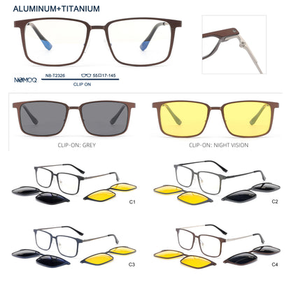 Aluminum+Titanium Clip On Sunglasses N8-T2326