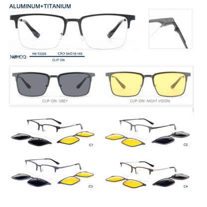 Aluminum+Titanium Clip On Sunglasses N8-T2328