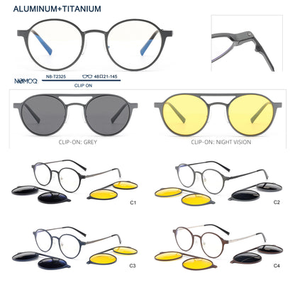 Aluminum+Titanium Clip On Sunglasses N8-T2325