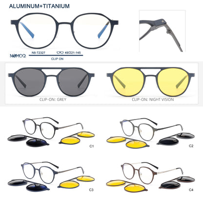 Aluminum+Titanium Clip On Sunglasses N8-T2327